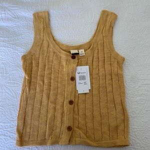 Roxy knitted yellow tank top